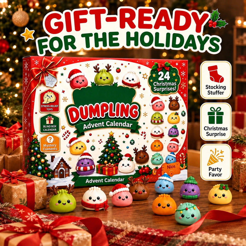 Dumpling advent calendar presented as a festive holiday gift